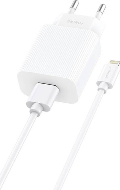 Karikues telefoni Foneng EU28, 2.4A, USB-A me kabllo Lightning, i bardhë