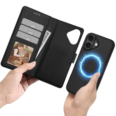 Këllëf-portofol Tech-Protect Wallet MagSafe për iPhone 17, me mbajtëse kartash, i zi mat