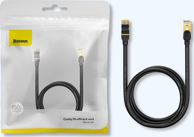 Kabllo rrjeti Baseus Speed Seven, RJ45 Cat 7, 2m, 10Gbps, e zezë