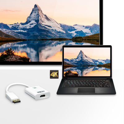 Adapter AV Aten VC986 DisplayPort në HDMI, 4K, i bardhë