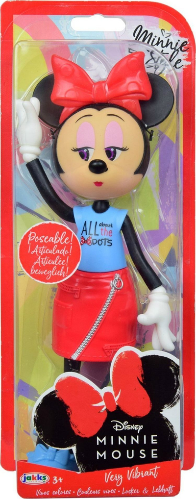 Figurinë Jakks Pacific Disney Minnie Mouse Very Vibrant, 24cm, për kalamaj 3 vjeç e lart, shumëngjyrëshe