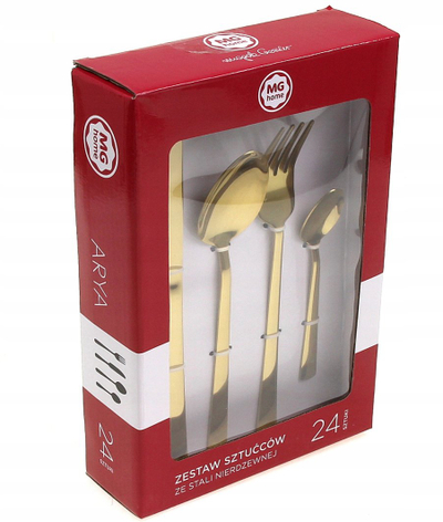 Set lugësh MG Home Arya, 24 pjesë, çelik inox, ngjyrë ari