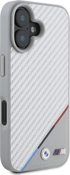 Kapak telefoni BMW BMHMP16S23PUDTS, për iPhone 16 6.1", kapak i fortë karbon, gri