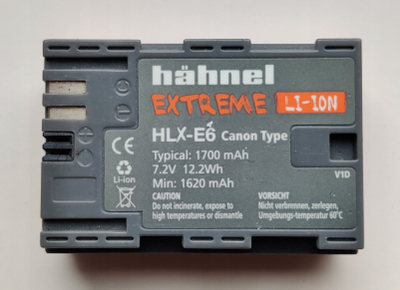 Bateri për aparat foto Hahnel Extreme HLX-E6N, 1700mAh, 7.2V, gri