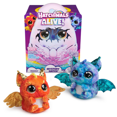 Интерактивна играчка Spin Master Hatchimals Mystery Draggle, со изненадувачко јајце, со светла и звуци, повеќебојна