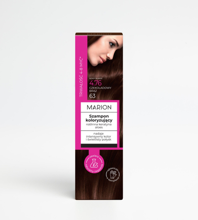 Shampo ngjyruese flokësh Marion, 4.76 Chocolate Brown, 4-8 larje, 100ml