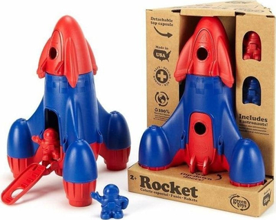 Raketë lodër Green Toys Rocket, set 2 në 1, me astronautë, blu
