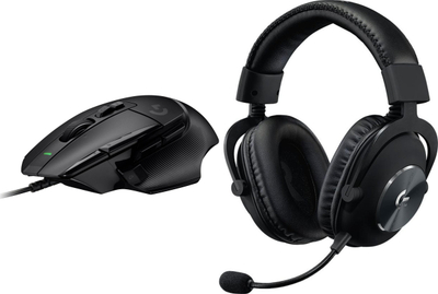 Set gaming Logitech G502 X dhe G Pro X, maus me sensor HERO, kufje me mikrofon BLUE VO!CE, ngjyrë e zezë