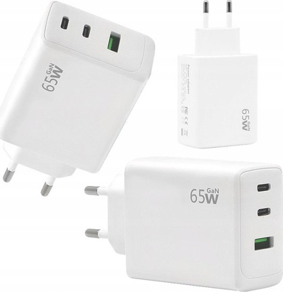 Karikues muri Ecobox PD 65W, 2xUSB C 1xUSB A, karikim i shpejtë, i bardhë