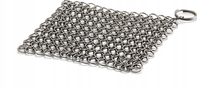 Aksesor pastrimi për tigan gize Chain Mail Cleaner, çelik inox, 12 x 12 cm, metalik