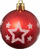 Set toptha Krishtlindjesh Atmosphera Colorama de Noel, 25 copë, 6cm, të kuq e të bardhë