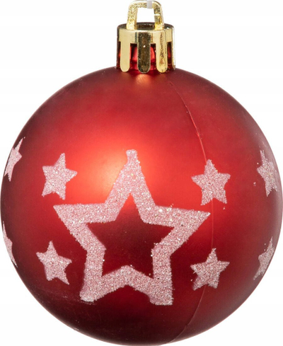 Set toptha Krishtlindjesh Atmosphera Colorama de Noel, 25 copë, 6cm, të kuq e të bardhë