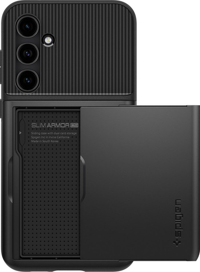Mbulesë telefoni Spigen Slim Armor CS, për Samsung Galaxy S23 FE, me mbajtëse kartash, e zezë