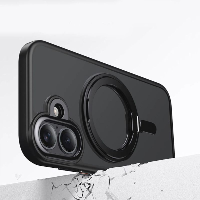 Mbrojtëse telefoni Tech-Protect MagRing MagSafe për iPhone 17, me unazë 360°, matte, e zezë