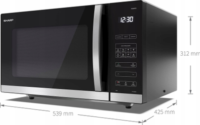 Furrë me mikrovalë Sharp YC-QS302AE-B, 30L, 900W, e zezë