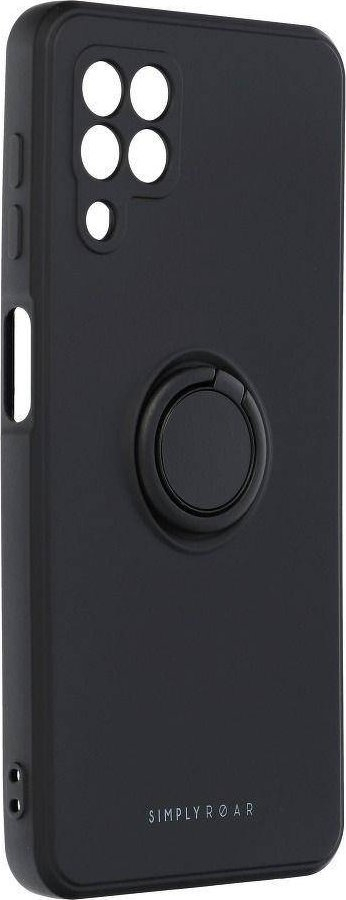 Këllëf telefoni Roar Amber për Samsung Galaxy A22 4G, TPU i butë, me unazë 360°, i zi mat
