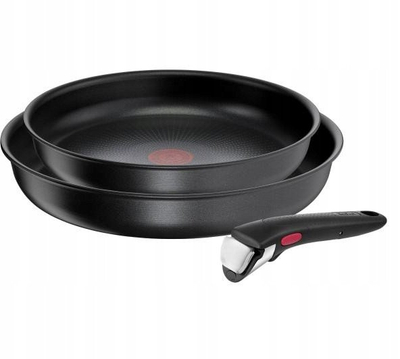 Set tiganësh Tefal Ingenio Daily Chef, 24/28cm, 3 copë, i zi