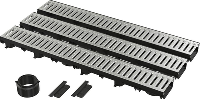 Set kanal kullimi ACO Garage Low, 3 m, grilë e galvanizume, dalje DN110