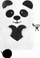Ditar pelushi Derform panda, me çelës, i bardhë