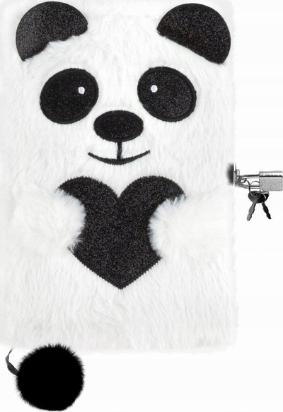 Ditar pelushi Derform panda, me çelës, i bardhë