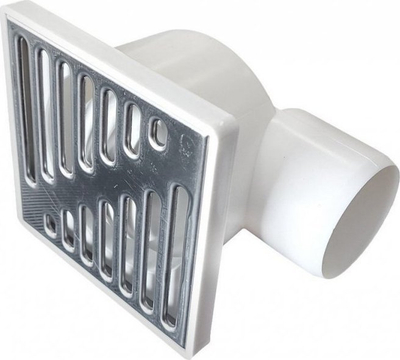 Grilë kullimi për banjo Drain Grate 10 Side Chrome, dalje anësore 50mm, 100x100mm, krom