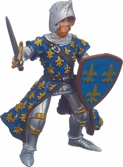 Figurë lodër PAPO Fantasy World Blue Prince Philip, PVC, princ kalorës, shumëngjyrëshe