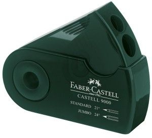 Mprehës lapsash Faber-Castell Castell 9000, dy vrima, kuti mbeturinash, gri