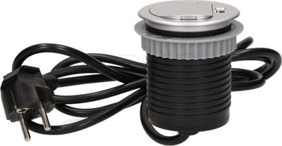Prizë e integruar mobilje Orno OR-AE-1373, 1x250V AC, karikues USB, me kapak, gri
