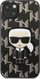 Kapak telefoni Karl Lagerfeld Monogram Iconic Patch, për iPhone 13, lëkurë PU, i zi