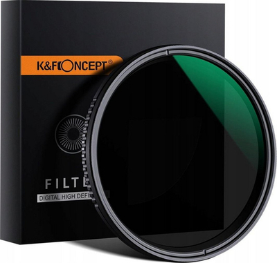 Filter ND variabël K&amp;F Concept Fader ND8 ND2000, 55mm, gri