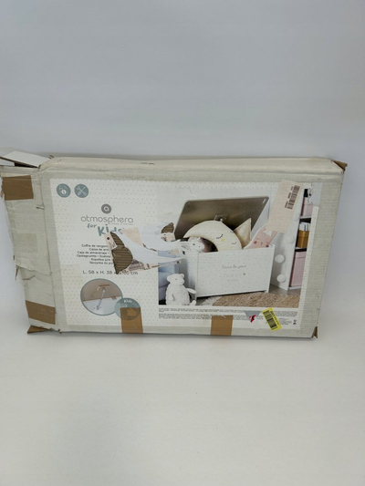 Kuti dekorative Atmosphera White Fox Softness, MDF, 53x33x54.5cm, e bardhë