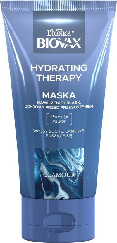 Maskë flokësh L’Biotica Biovax Glamour Hydrating Therapy, hidratuese, 150ml