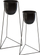 Set mbajtëse lulesh HowHomely tripod, metal, 2 copë, i zi