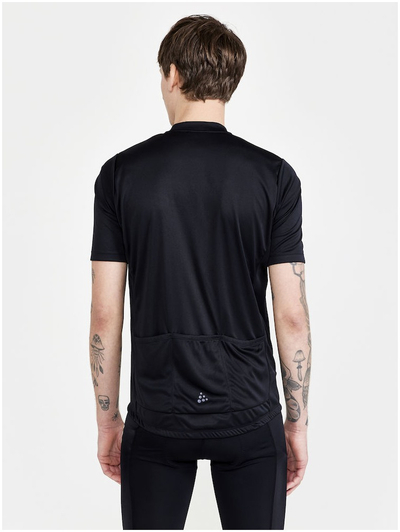 Fanellë biçiklete Craft Endurance Core Logo Jersey, material elastik i riciklum, me xhepa mbrapa, e zezë