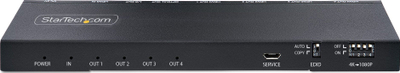 Ndarës HDMI StarTech.com 4-Port, 4K 60Hz, HDMI 2.0, i zi