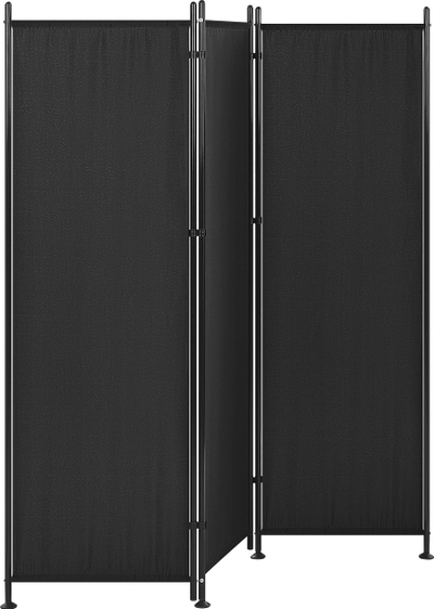Ndarës dhome NARNI me 3 panele, 161 x 170 cm, i zi