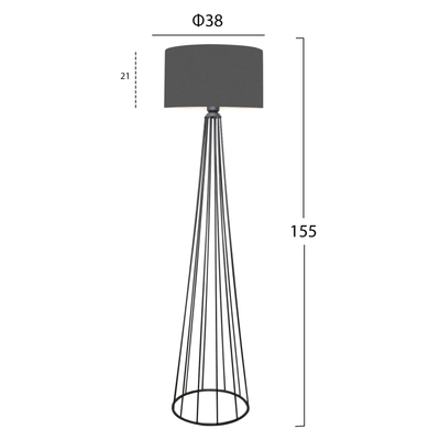 Lampë dyshemeje HM7581.01, 155cm, E27, gri e errët