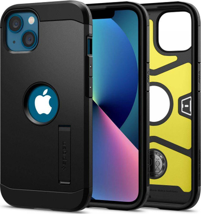 Kapak telefoni Spigen Tough Armor për iPhone 13, mbrojtje shumë e fortë, i zi