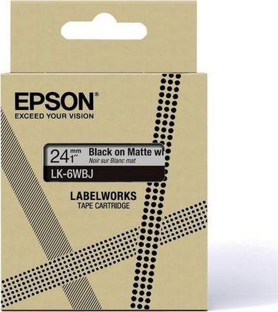 Kasetë etiketash Epson LK-6WBJ, shirit 9mm, shkrim i zi në të bardhë