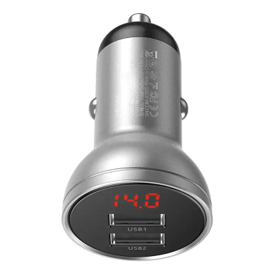 Karikues makine Baseus Digital Display CCBX-0S, 2x USB, 4.8A, argjendt