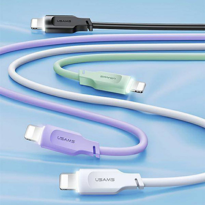 Kabllo USB USAMS Lithe Series, USB C me Lightning, 1.2 m, jeshile