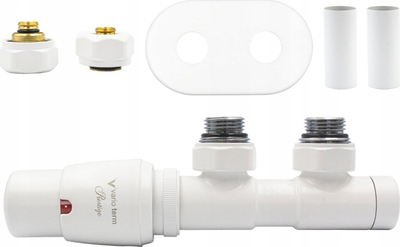 Set valvule termostatike Vario Term Twins Left Pex AiO, këndore, 16 mm, e bardhë mat