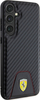 Këllëf telefoni Ferrari PU Bottom Carbon Leather për Samsung Galaxy S24 Plus, lëkurë karboni, i zi