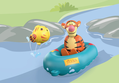 Lodër me ujë Playmobil 1.2.3 Aqua Disney 71414, varka e Tigger-it, për kalamaj 1–4 vjeç, shumëngjyrëshe