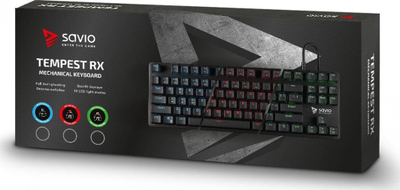Tastierë Savio Tempest RX TKL Outemu (SAVGK-TEMPEST BLUE), e zezë