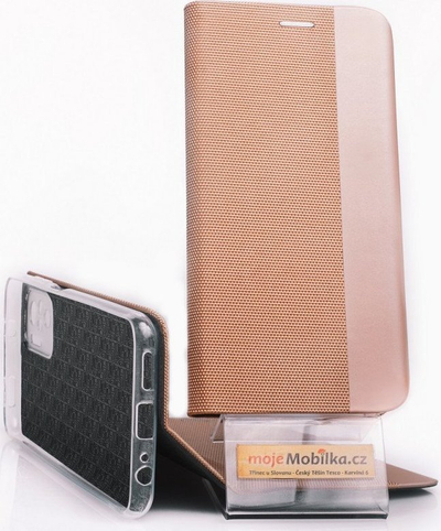 Kuti telefoni Breezy për Xiaomi Redmi Note 13 Pro 5G, me vrima ajrimi, tip libri, ngjyrë ari