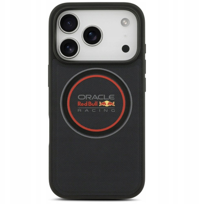 Mbulesë telefoni Red Bull Meshed Logo and Red Ring MagSafe për iPhone 17 Pro Max, TPU dhe lëkurë, MagSafe, blu navy