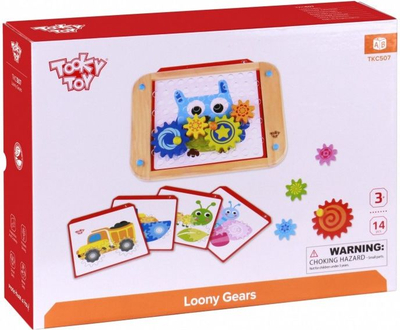 Lojë me ingranazhe druri Smily Play, 5 karta, 8 rrota