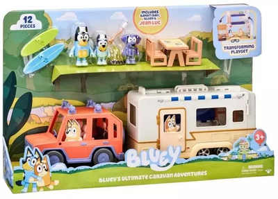 Set loje Bluey S5 4WD dhe karavan, figurina, për fëmijë