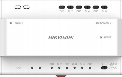 Switch interfoni Hikvision DS-KAD706Y, 6 linja 2-wire, portë Ethernet, gri